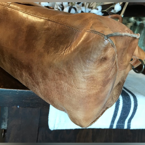 Bed Stu Leather Rockaway Shoulder Crossbody Bag Tote Tan Rustic MSPR $330 - Picture 9 of 14